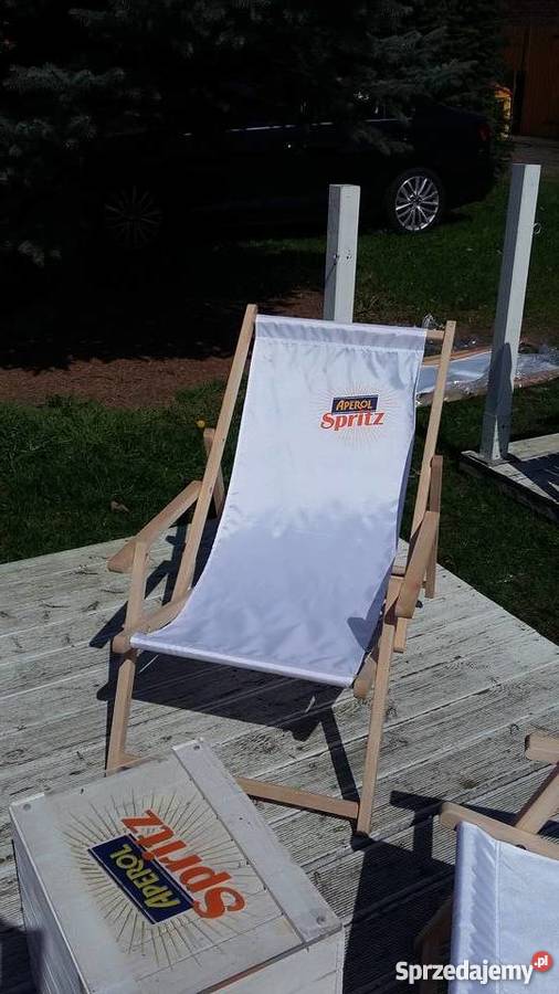 Leżak drewniany plażowy ogrodowy Aperol Spritz Toruń