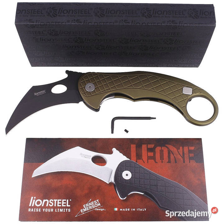 Nóż składany LionSteel LEOne Karambit Green Warszawa