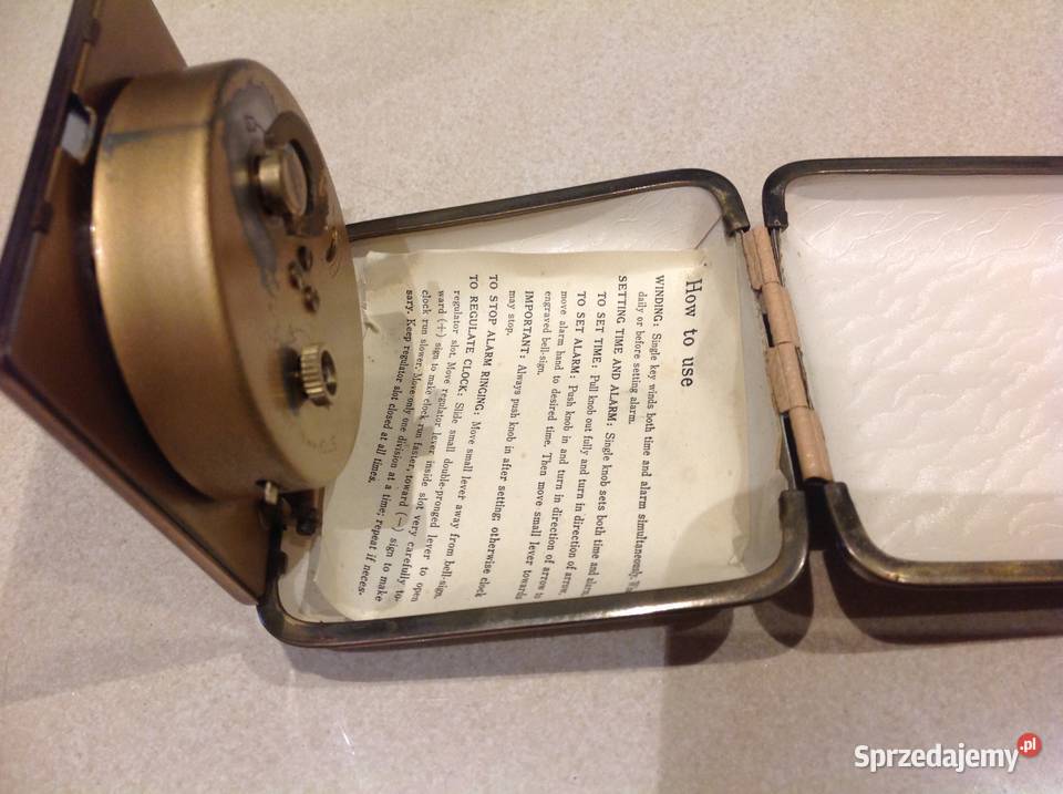 Stary Zegarek Budzik Podróżny 2 JEWELS Nowa Sól