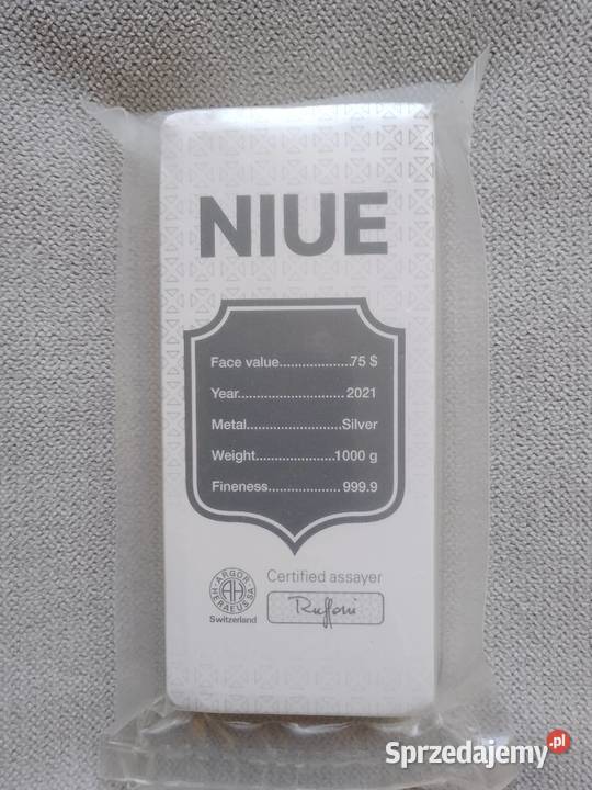Argor Heraeus Niue sztabka1 srebra sprzedam