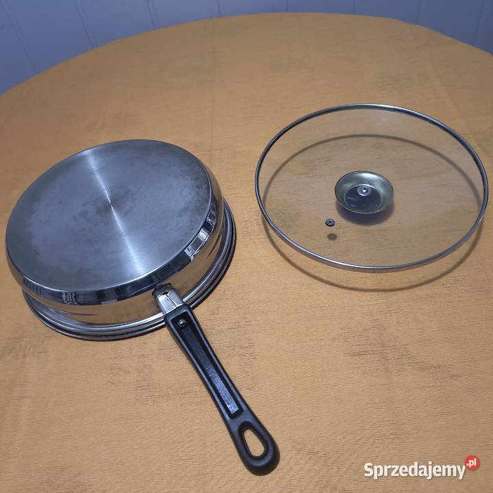 Patelnia srebrna z pokrywką Ruda Śląska