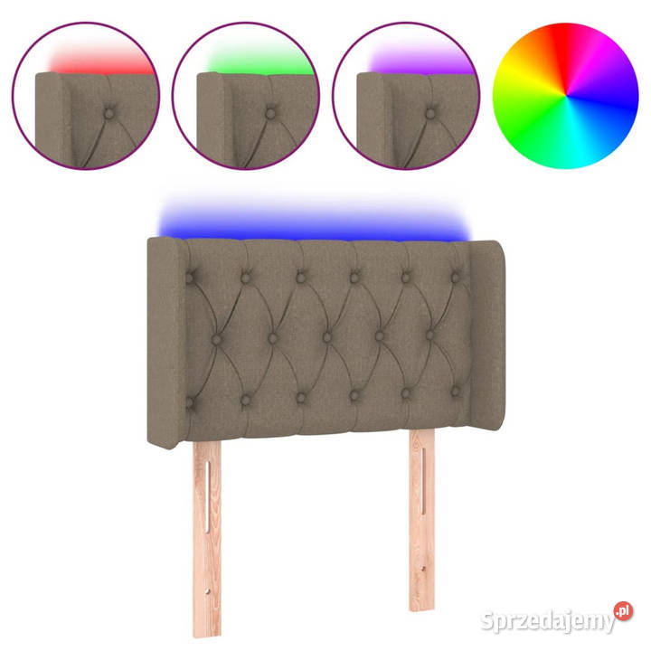 Zagłówek do łóżka z LED taupe 83x16x7888 tkanina Warszawa