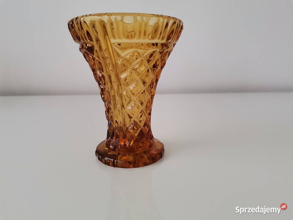 Stary nieużywany miodowy wazon 2065 HSG Porcelana i szkło śląskie Katowice