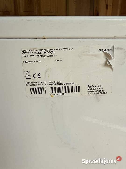 Kuchnia ceramiczna Amica 58CE3315HTaQW Kalinowo sprzedam