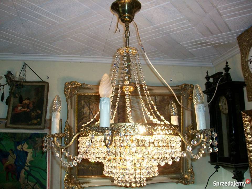 ŻYRANDOL KRYSZTAŁOWY KASKADOWYGRUSZKA 74x 80 przezroczysty kujawsko-pomorskie Topólka