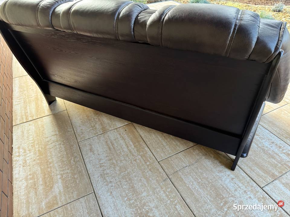 Wypoczynek skórzany stylowy brązowy kanapa fotel mazowieckie Sulbiny sprzedam