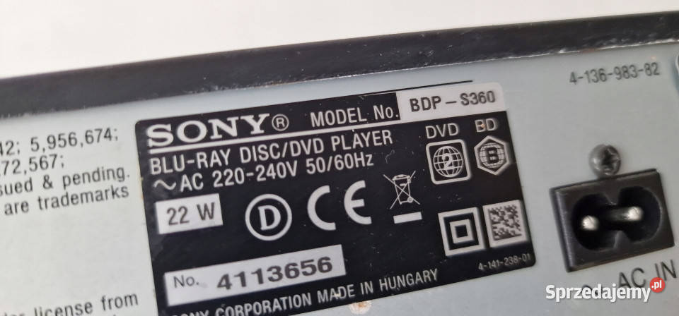 SONY BDPS360 odtwarzacz bluray CD DVD player Międzychód