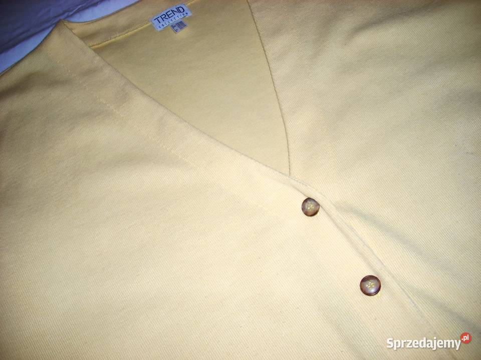 Pstelowy Sweter Blezer 46 48 żółty/złoty Nowy Sącz