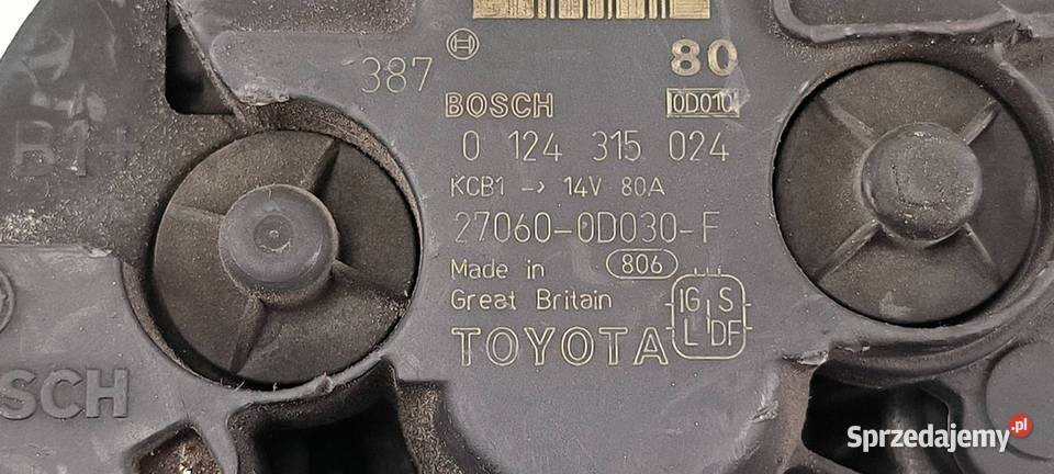 ALTERNATOR TOYOTA YARIS 0124315024 Lipno sprzedam