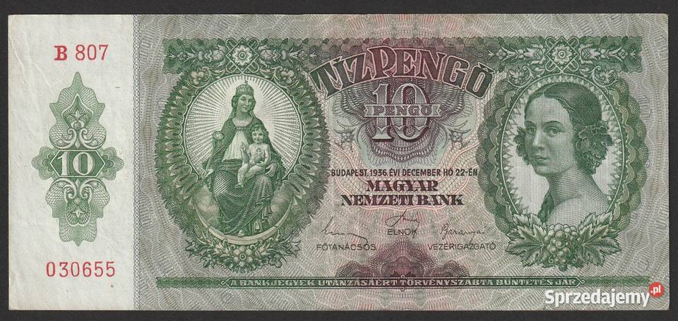 WĘGRY 10 PENGO 1936 Łódź