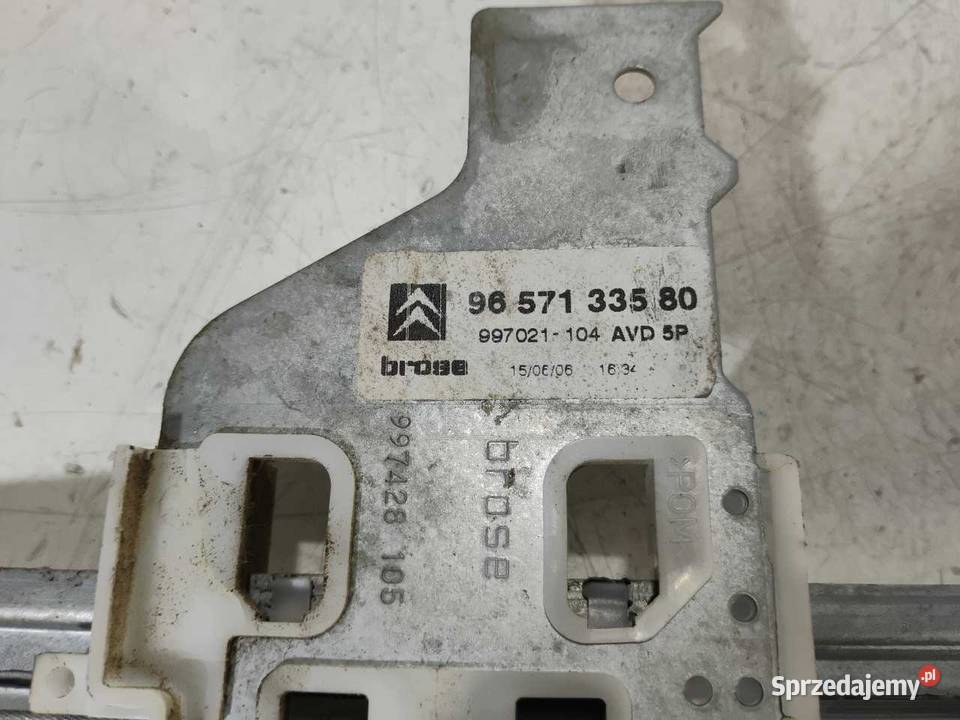 MECHANIZM PODNOŚNIK SZYBY PRAWY PRZÓD CITROEN C4