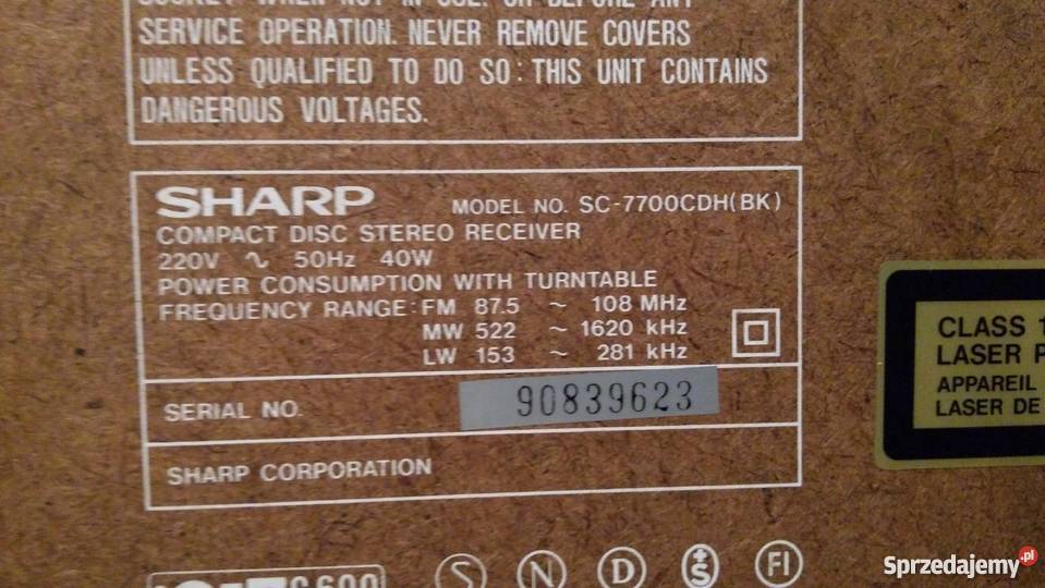 wieża Sharp System 7700 z pilotem Wrocław