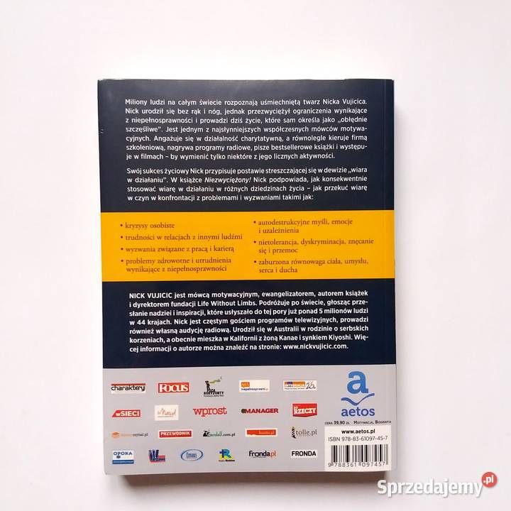 Nick Vujicic Niezwyciężony Potęga wiary w Łódź