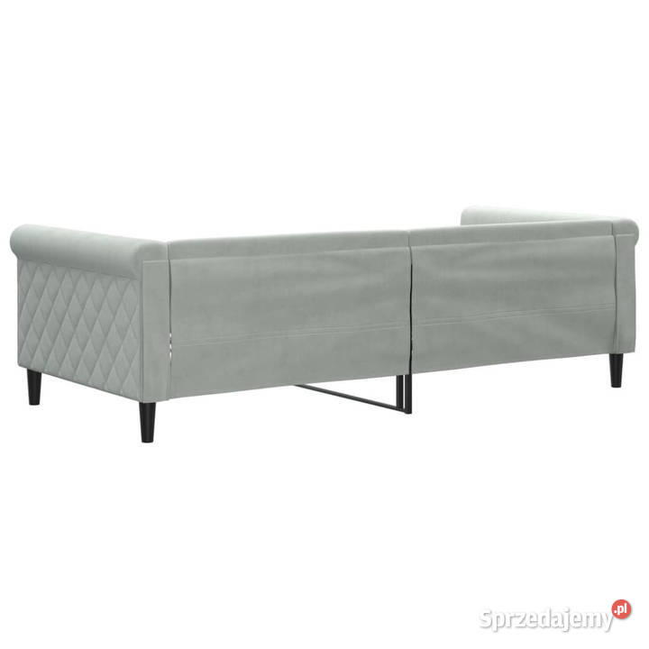 Łóżko dzienne jasnoszare obite aksamitem 90x200 Warszawa