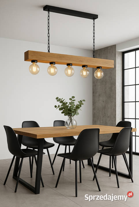 Lampa wisząca z litego drewna styl loft pomorskie Tczew sprzedam