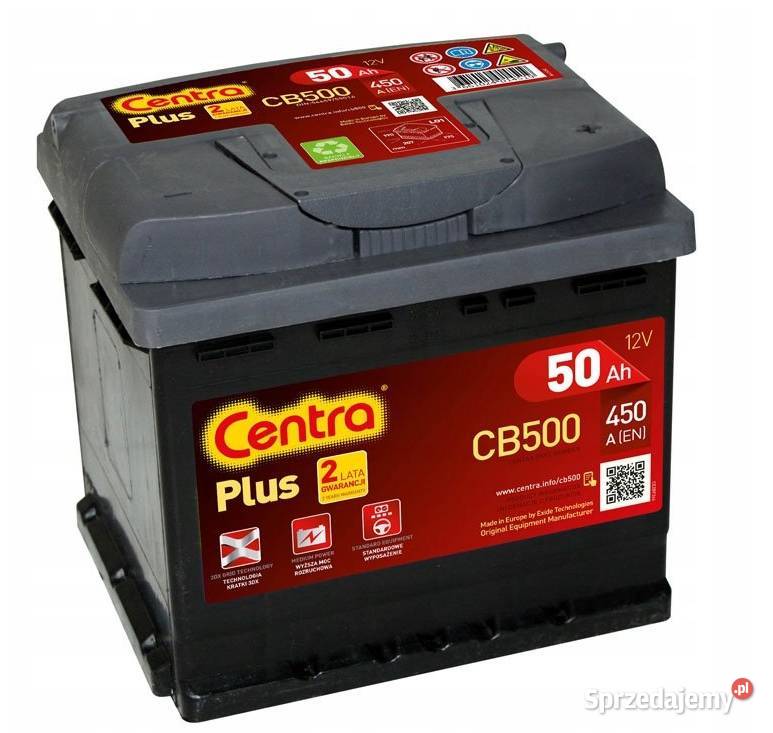 AKUMULATOR CENTRA PLUS 50AH 450A P wym osobowe Akumulatory lubelskie Lublin