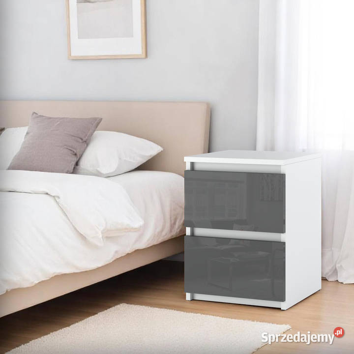 Szafka Nocna 2 Szuflady Stolik Nowoczesny 30cm Elbląg