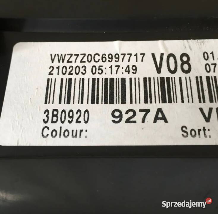 LICZNIK VW PASSAT B5 FL 19 TDI 3B0920929A Działoszyce