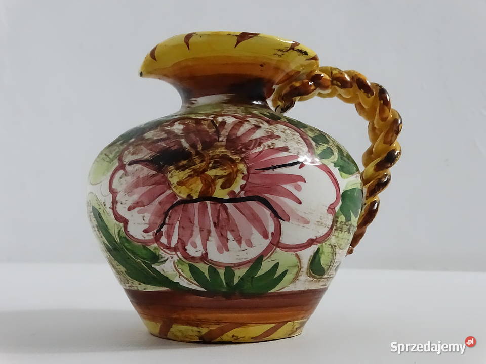 Ręcznie Malowany Ceramiczny Dzbanek Vintage sprzedam