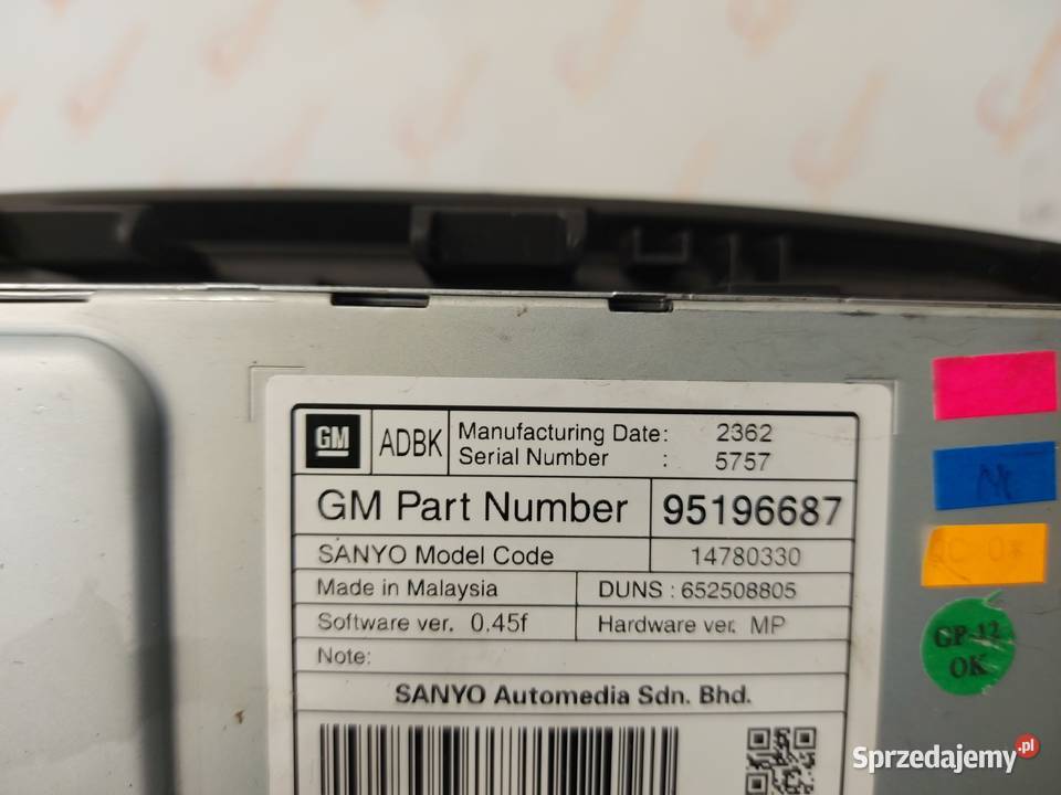 INSIGNIA A LIFT 13r wyświetlacz radia 95196687 Nawigacje fabryczne Kielce