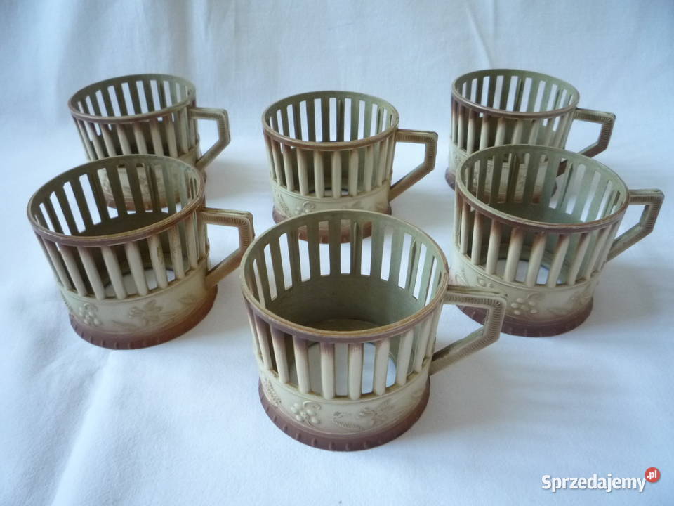 6 Brązowobeżowe Koszyczki uchwyty do szklanek Szczecin sprzedam