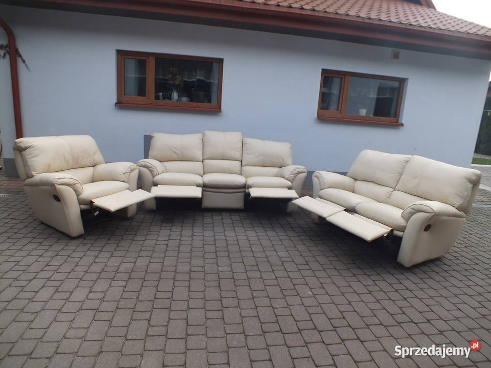 Komplet wypoczynkowy zestawy kanap ze skóry lubelskie Firlej