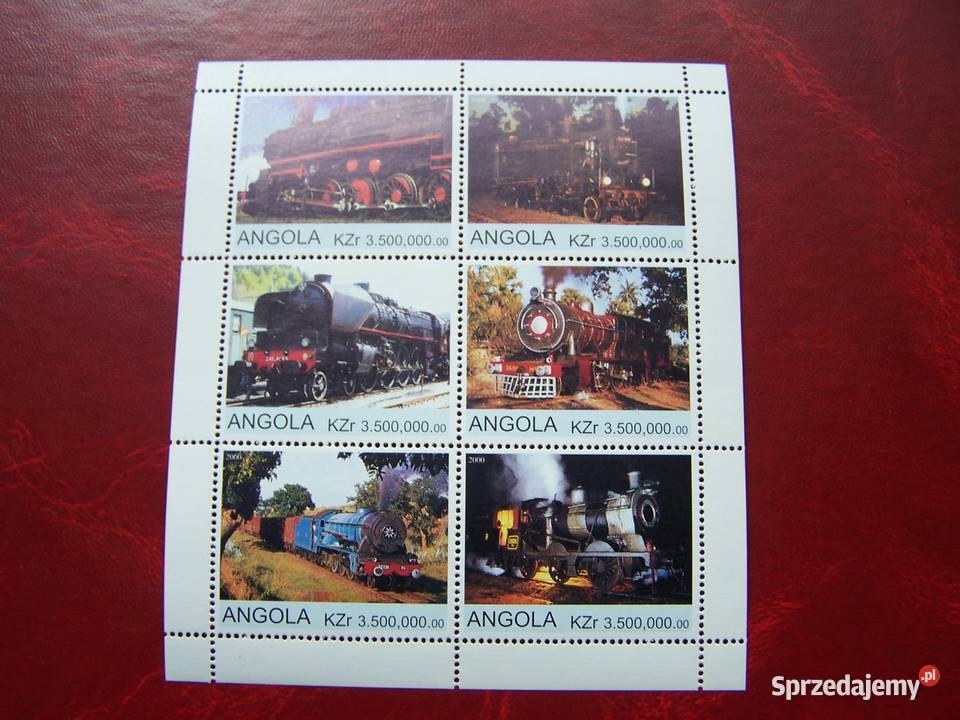 Angola 2000 MNH Pociągi Stare Parowozy 1 Tychy