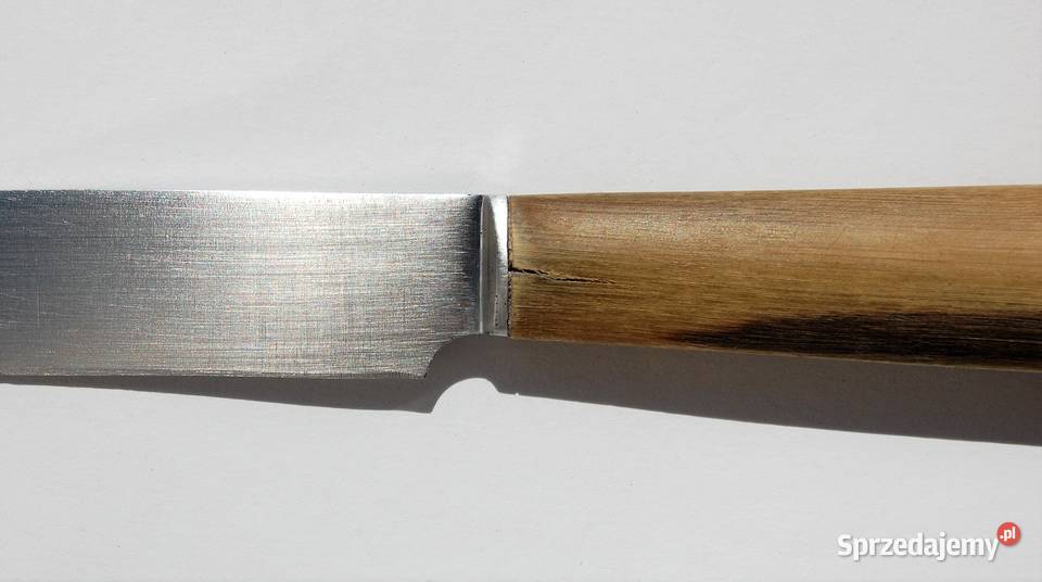 Nóż stołowy rękojeść z rogu art deco Szwajcaria beżowy lubelskie Lublin