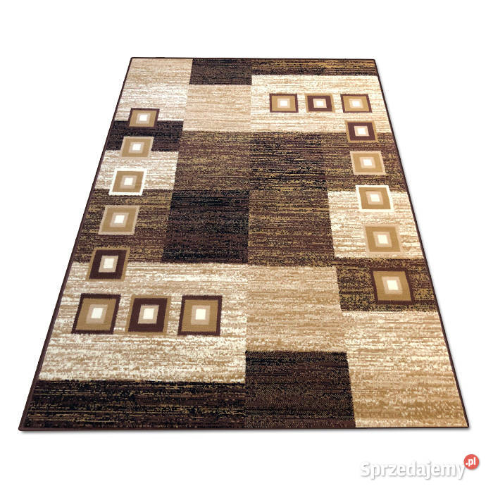 Dywan Alfa kostka ciemna różne wymiary brązowy Białystok