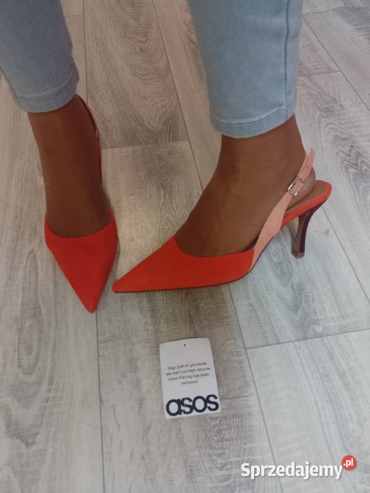 42 ASOS Pomarańczowo bordowe czółenka z odkrytą Czółenka Damskie Kraków sprzedam