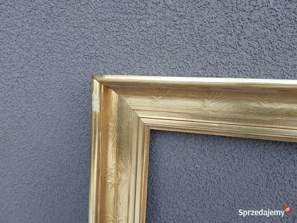 Rama starego obrazu lustra drewniana złota Tczew