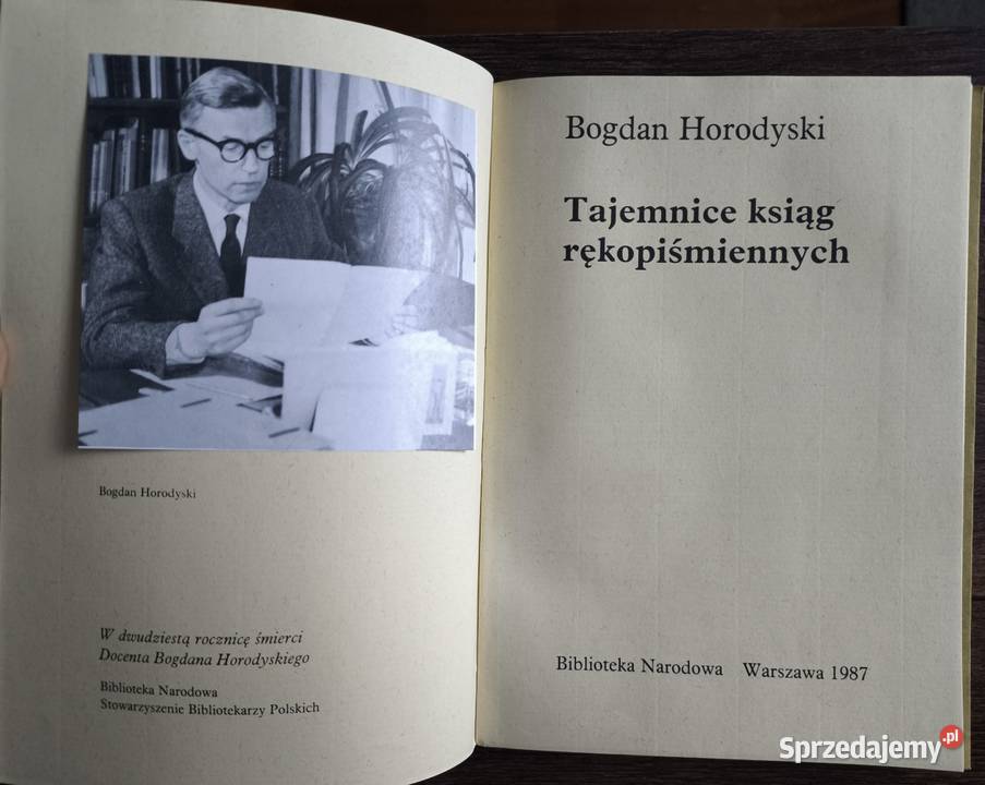 Tajemnice ksiąg rękopiśmiennych Bogdan Horodyski Warszawa sprzedam