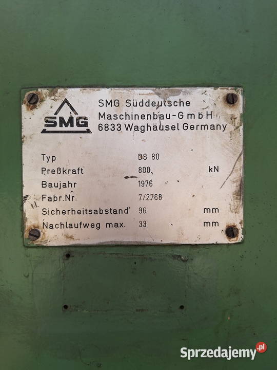 Prasa hydrauliczna kolumnowa SMG DS 80