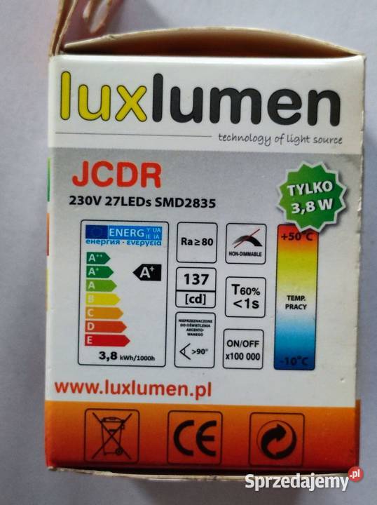 żarówka świetlówka led lux lumen luxlumen JCDR sprzedam