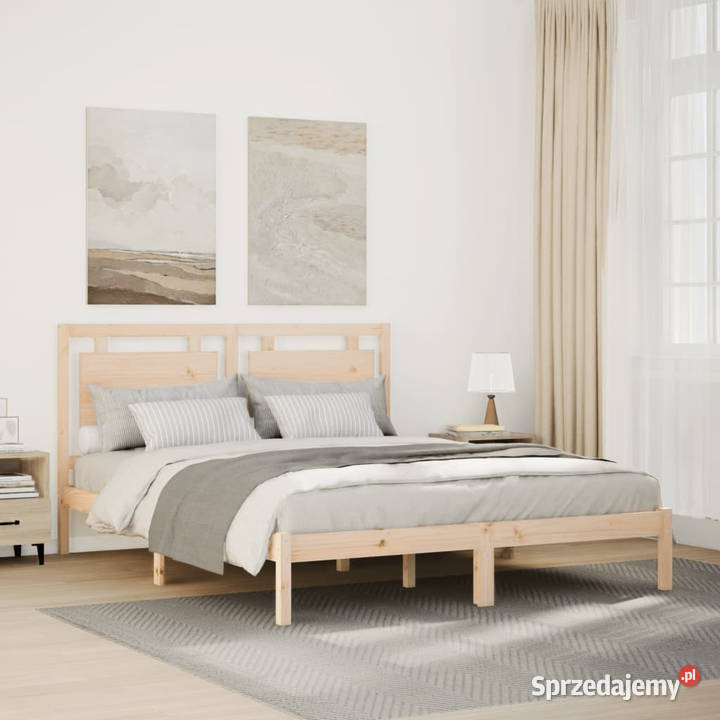 Dłuższe łóżko bez materaca lite drewno 140x210 Łóżka Warszawa