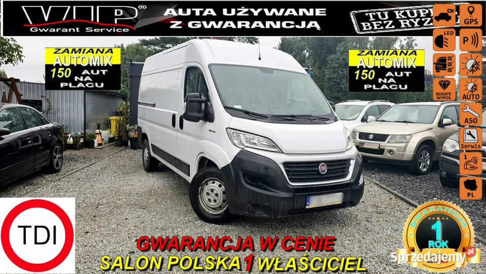 Fiat Ducato SPRZEDANY VAT 23 L1H2 150 Salon 1 wł autoalarm Samochody dostawcze dolnośląskie sprzedam