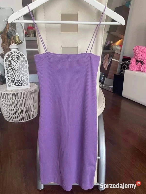 Nowa sukienka fioletowa dopasowana M lato sexy fioletowy