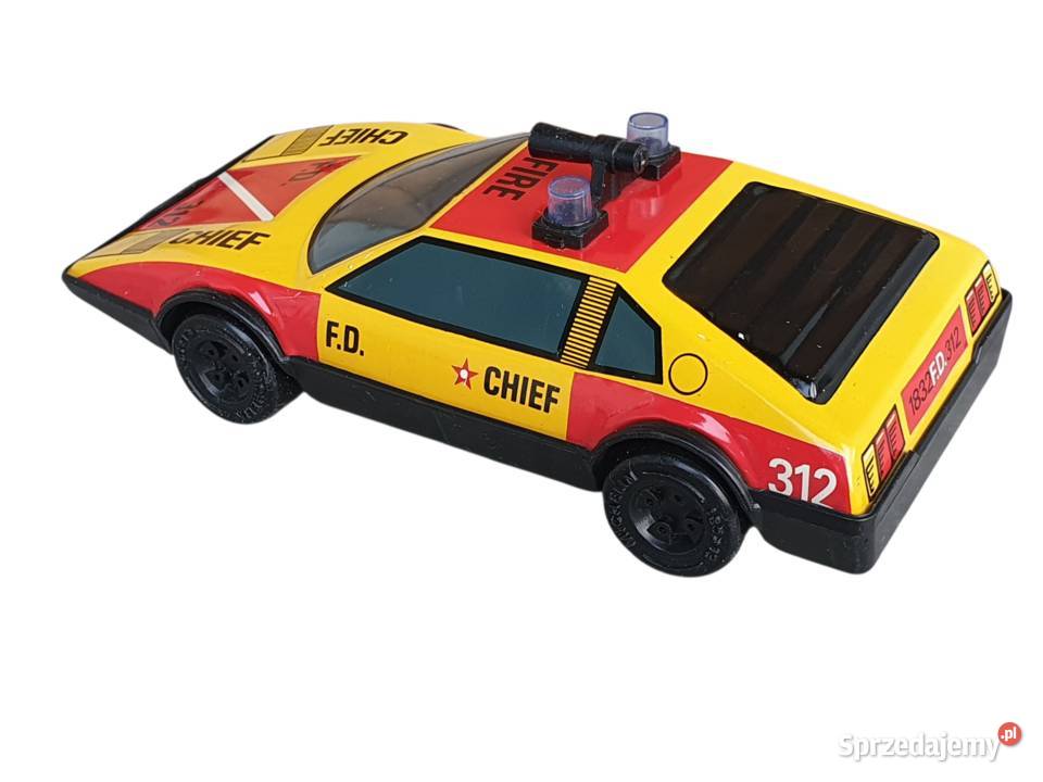 Stara zabawka metalowy model wozu strażackiego Cieszyn