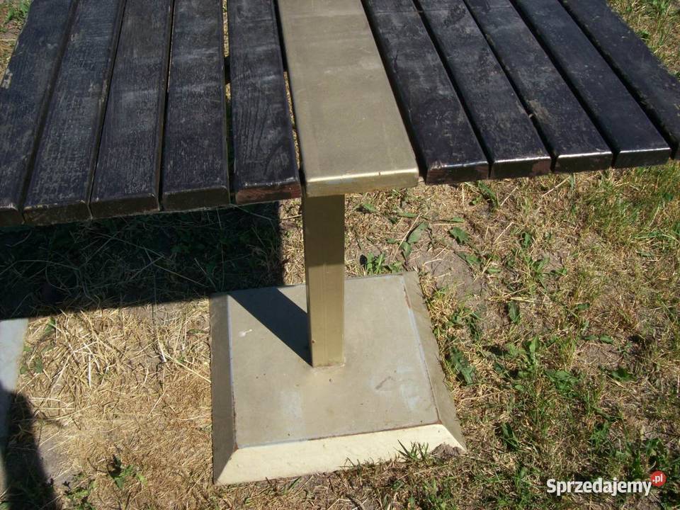 Stół ogrodowy kwadratowy metalowo drewniany Głogowa