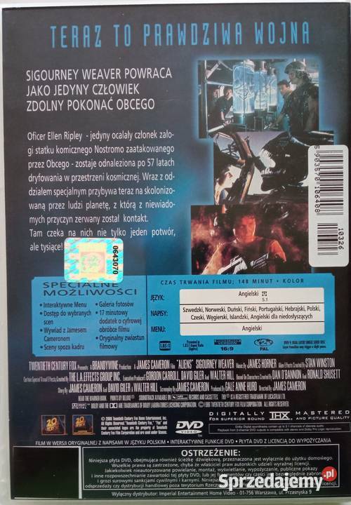 Obcy 15 Prometeusz 6xDVD Sigourney Weaver M sprzedam