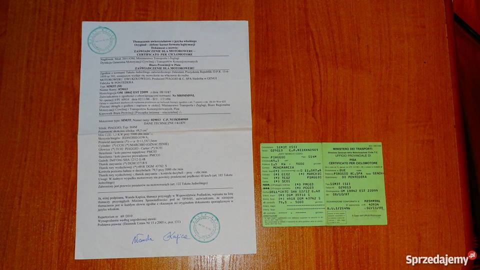 Piaggio Si Ciao PAPIERY Sokołów Podlaski