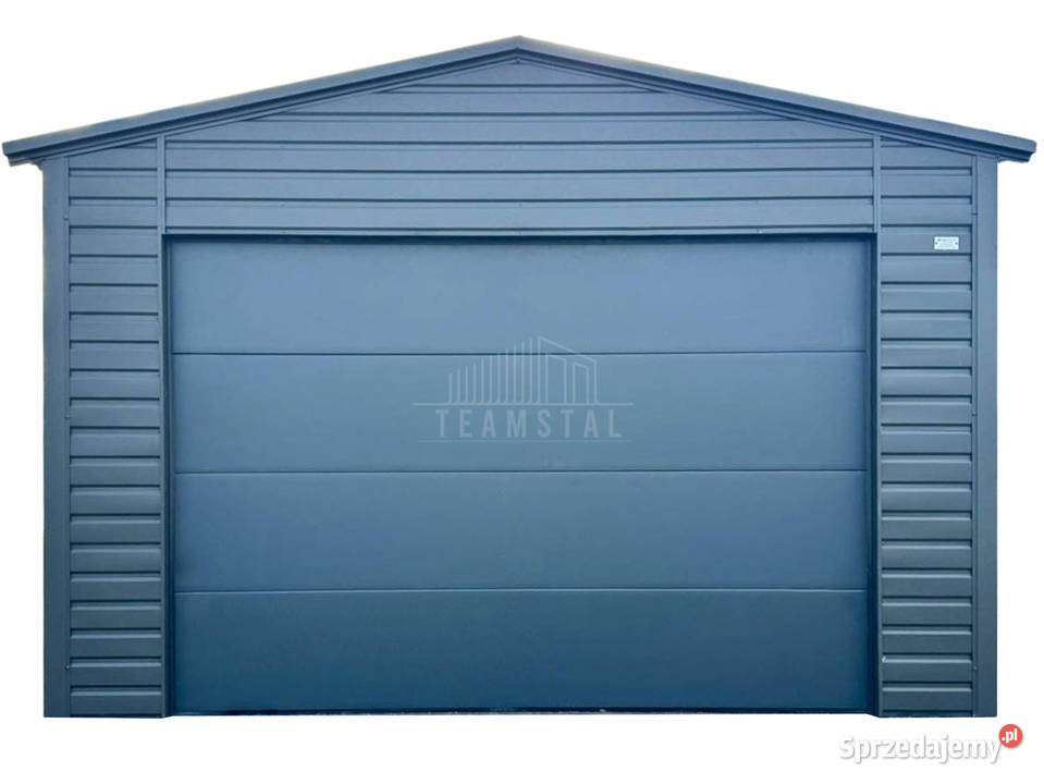 Garaz blaszany 4x6m brama segmentowa drzwi 2 x blacha Garaże i miejsca postojowe