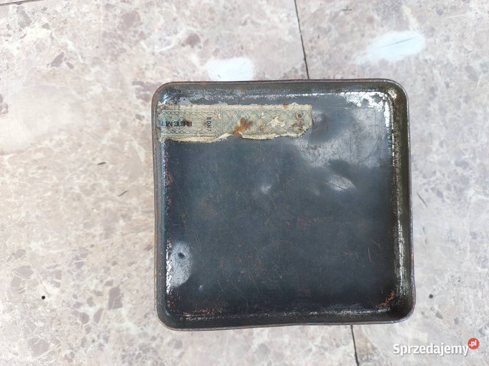 Stare kolekcjonerskie pudełko blaszane na papier Tczew
