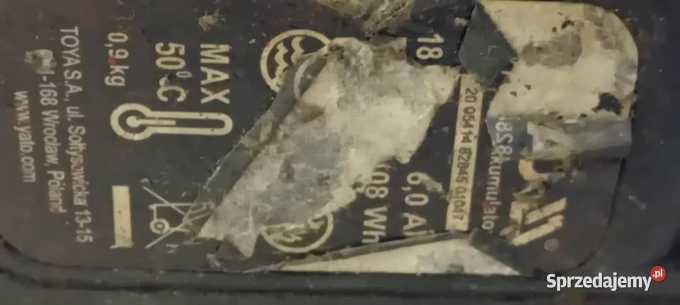 Bateria wkrętarki Yato 18 V 6 AH Zbiersk
