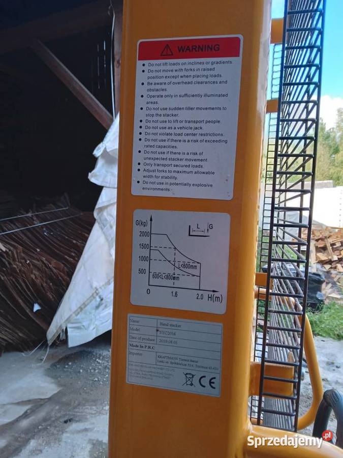 Wózek paletowy masztowy udźwig 1500 Radom