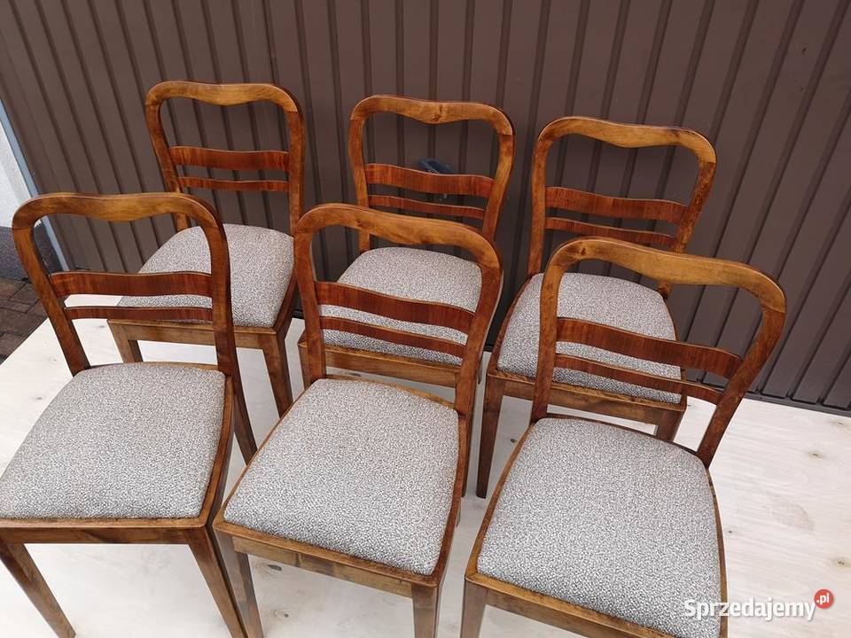 Krzesła ARTDECO Stare Antyk Komplet 6 Sztuk Swarzędz sprzedam