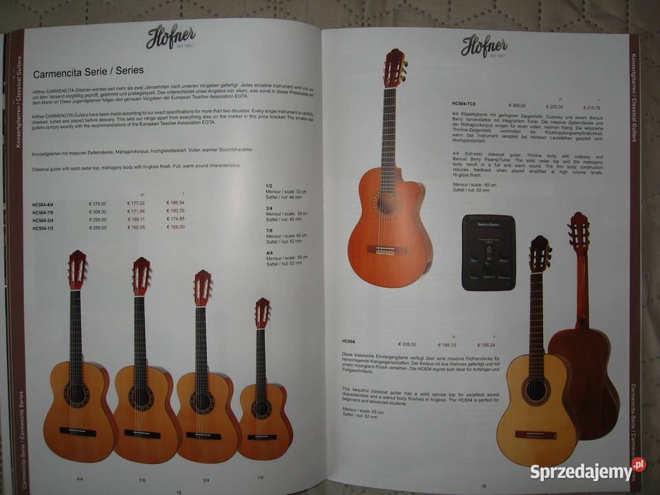 Hofner 2022 Confidental guitar catalog katalog pomorskie Kępice