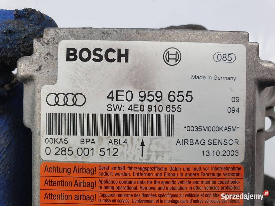 SENSOR AIRBAG AUDI A8 D3 4E0959655 osobowe Lipno