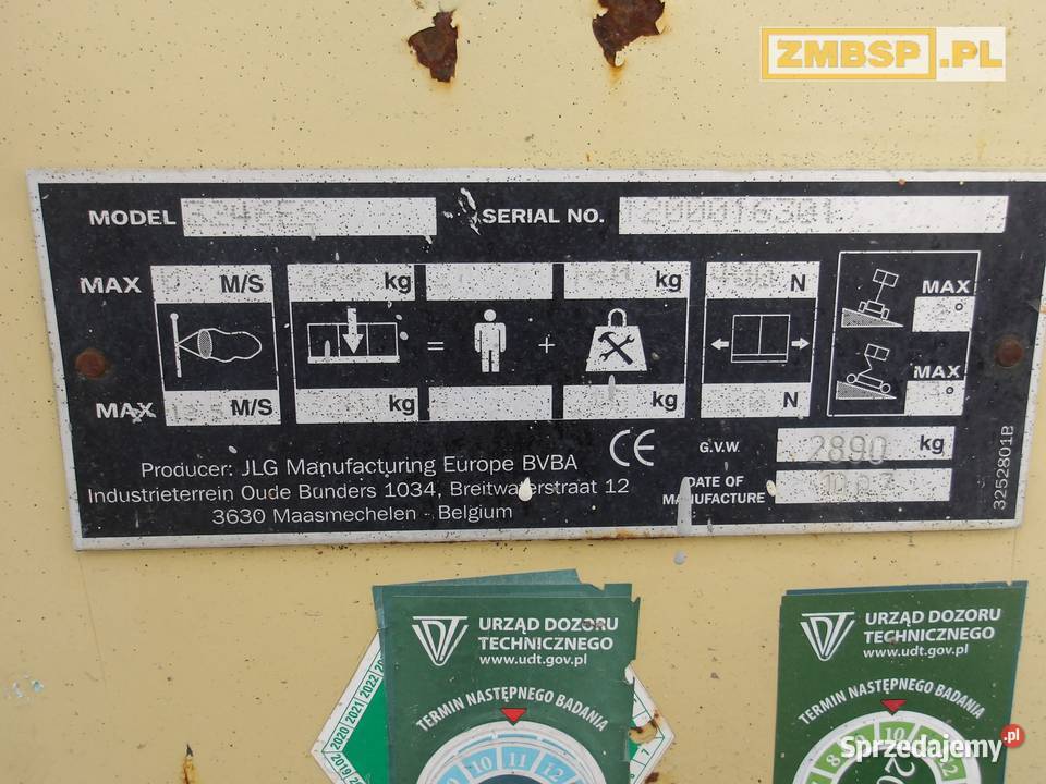Podnośnik nożycowy zwyżka JLG 3246ES wielkopolskie Pleszew