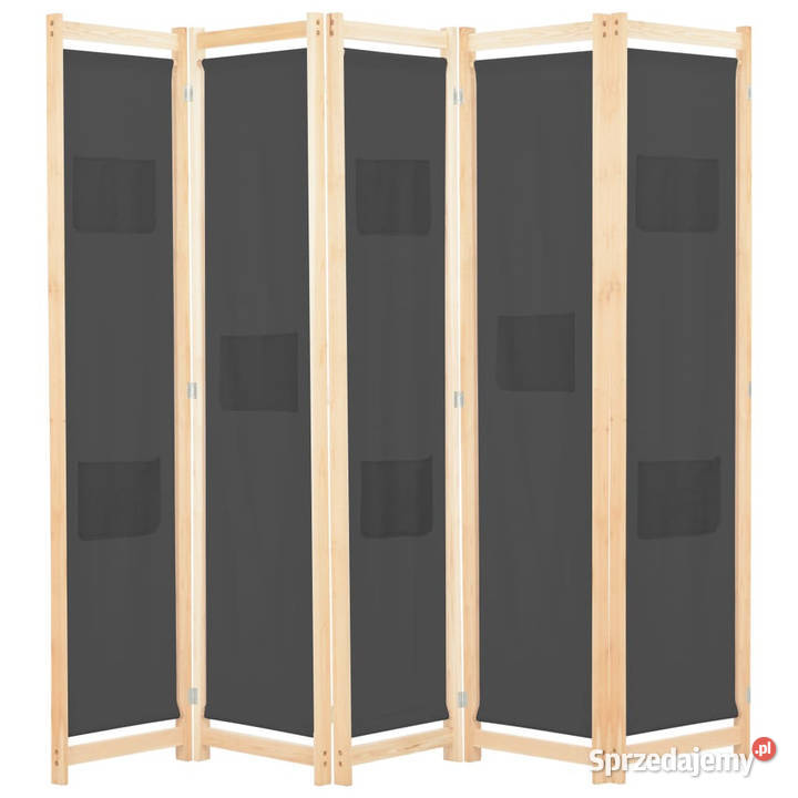 Parawan 5panelowy szary 200 x 170 x 4 tkanina mazowieckie Warszawa